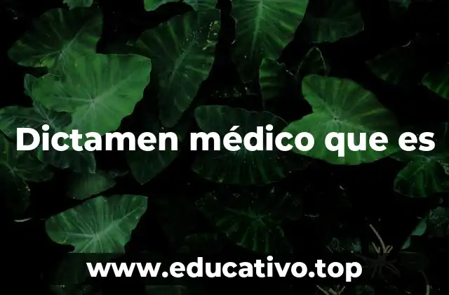 Dictamen médico que es