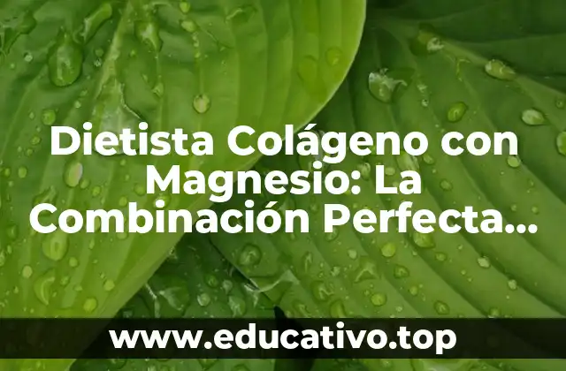 Dietista Colágeno con Magnesio: La Combinación Perfecta para un Cuerpo Saludable