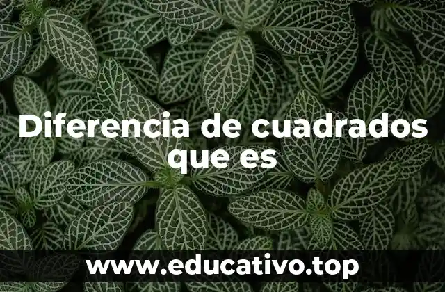 Diferencia de cuadrados que es