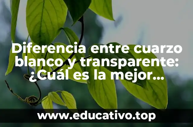 Diferencia entre cuarzo blanco y transparente: ¿Cuál es la mejor opción?