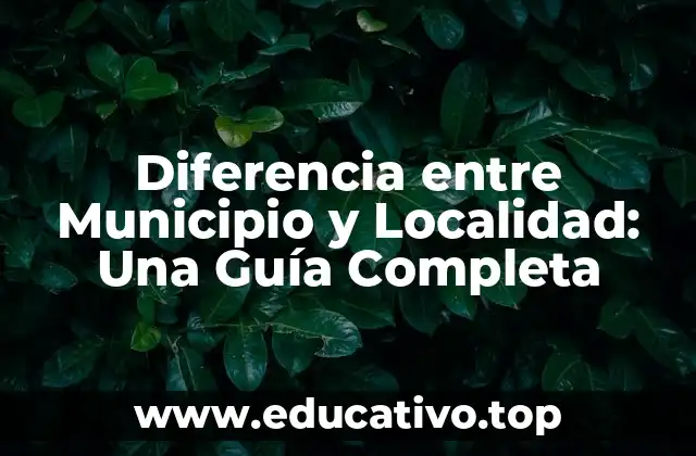 Diferencia entre Municipio y Localidad: Una Guía Completa