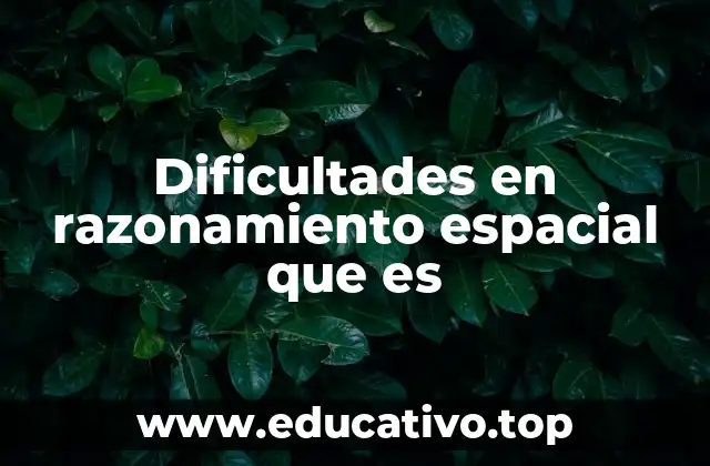 Dificultades en razonamiento espacial que es