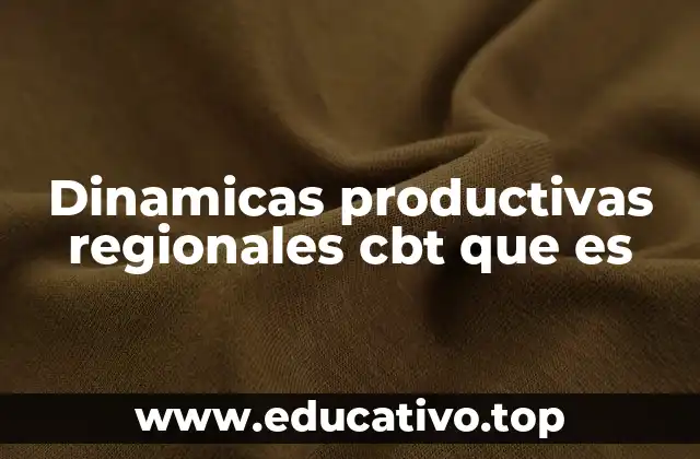 Dinamicas productivas regionales cbt que es