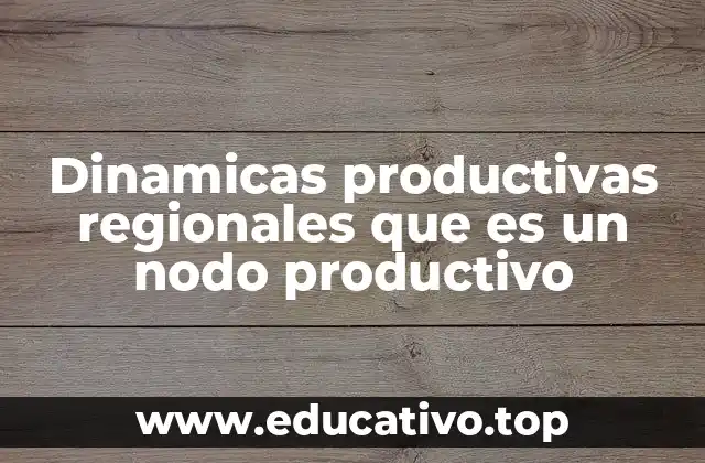 Dinamicas productivas regionales que es un nodo productivo