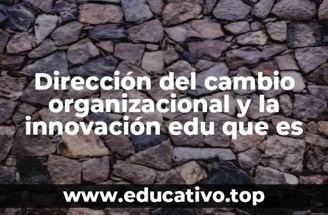 Dirección del cambio organizacional y la innovación edu que es