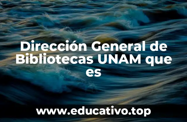 Dirección General de Bibliotecas UNAM que es