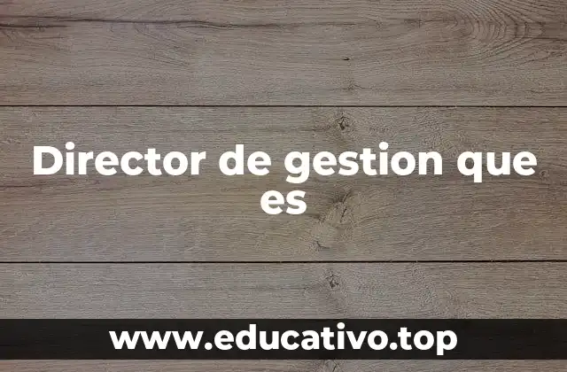 Director de gestion que es