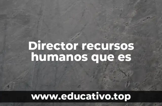 Director recursos humanos que es