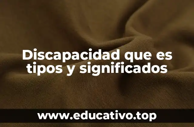 Discapacidad que es tipos y significados