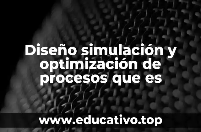 Diseño simulación y optimización de procesos que es