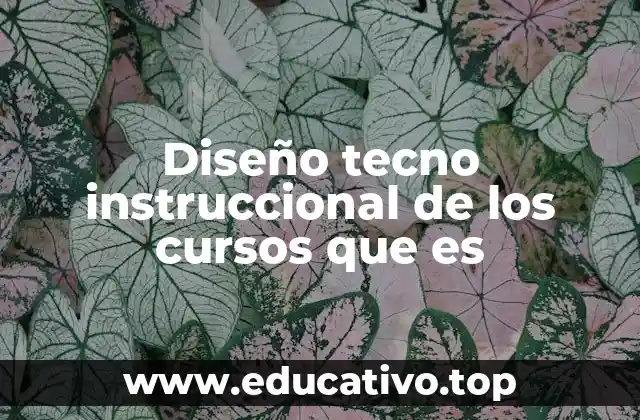 Diseño tecno instruccional de los cursos que es