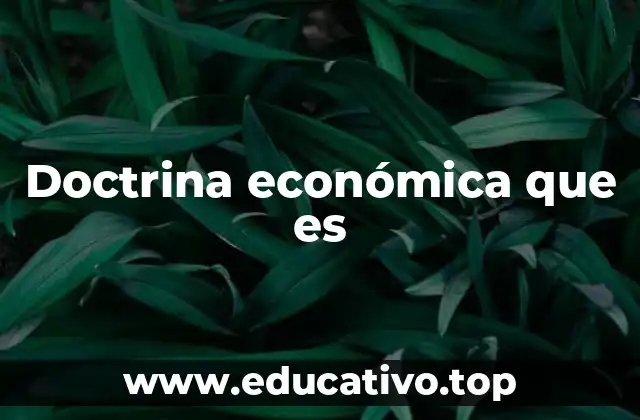 Doctrina económica que es