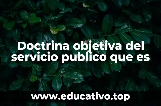 Doctrina objetiva del servicio publico que es