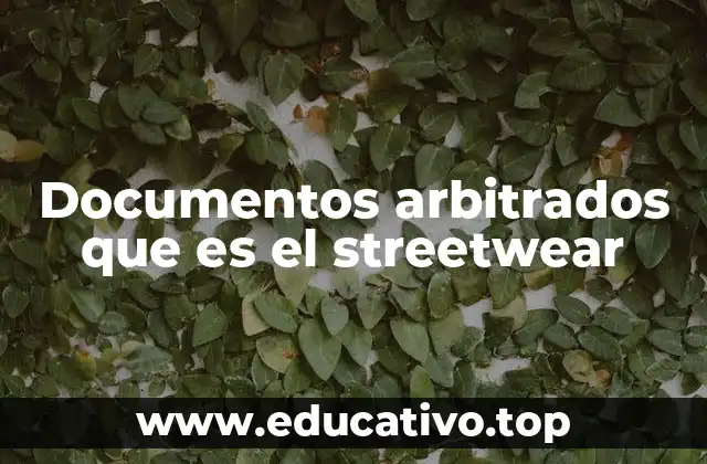 Documentos arbitrados que es el streetwear