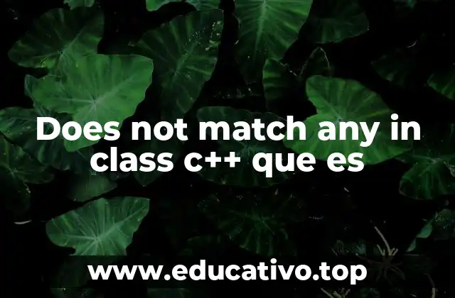 Does not match any in class c++ que es
