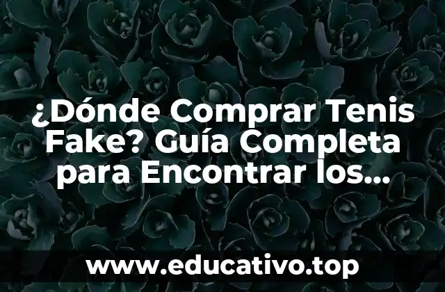¿Dónde Comprar Tenis Fake? Guía Completa para Encontrar los Mejores Replicas de Tenis