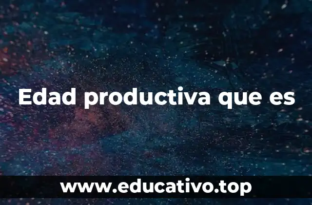 Edad productiva que es