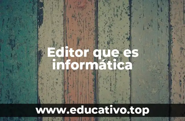 Editor que es informática