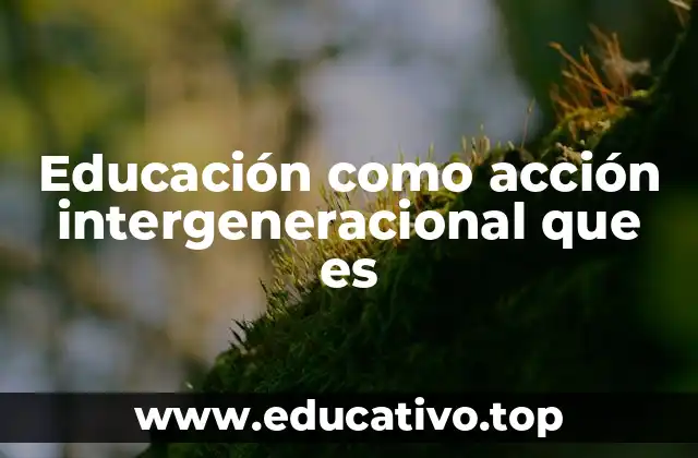 Educación como acción intergeneracional que es