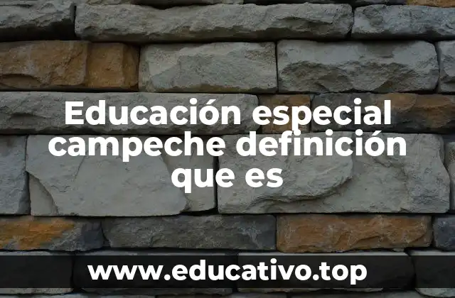 Educación especial campeche definición que es