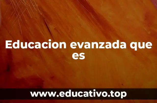 Educacion evanzada que es