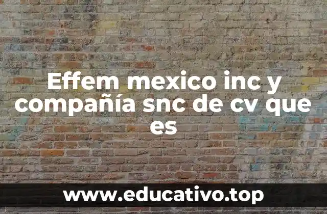 Effem mexico inc y compañía snc de cv que es