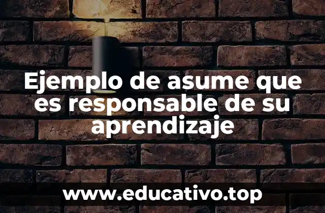 Ejemplo de asume que es responsable de su aprendizaje