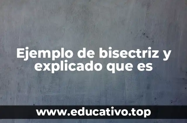 Ejemplo de bisectriz y explicado que es