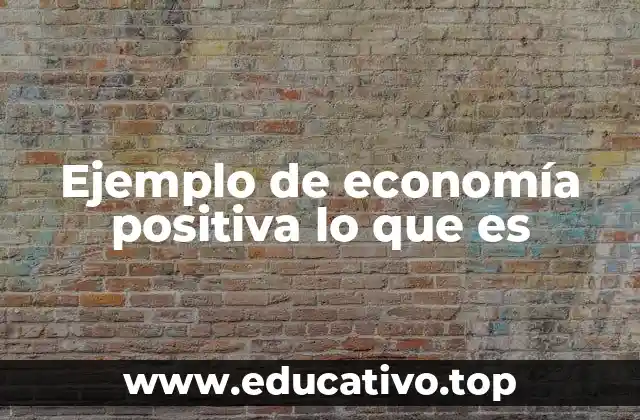Ejemplo de economía positiva lo que es