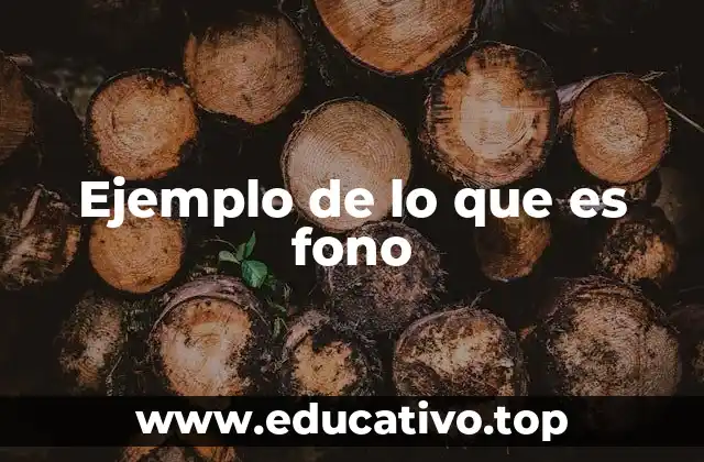 Ejemplo de lo que es fono