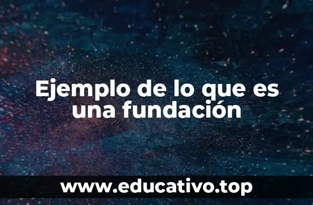 Ejemplo de lo que es una fundación