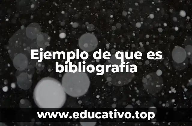 Ejemplo de que es bibliografía