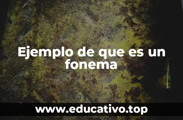 Ejemplo de que es un fonema