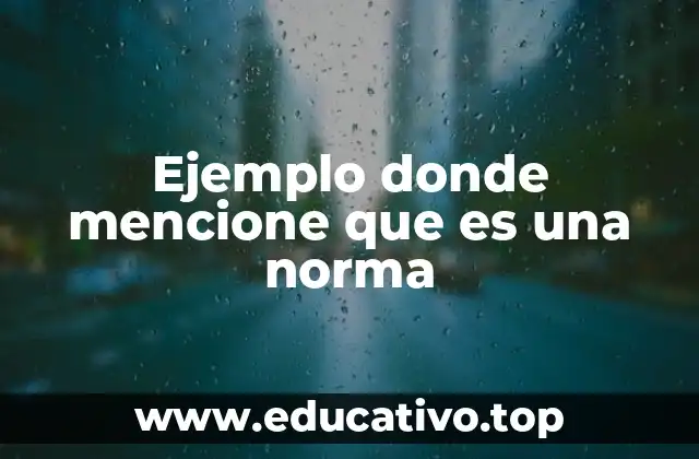 Ejemplo donde mencione que es una norma