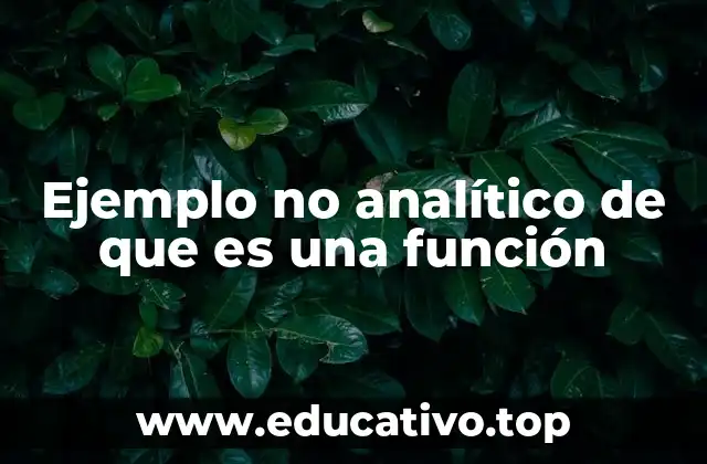 Ejemplo no analítico de que es una función
