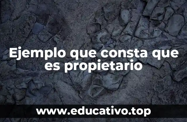 Ejemplo que consta que es propietario