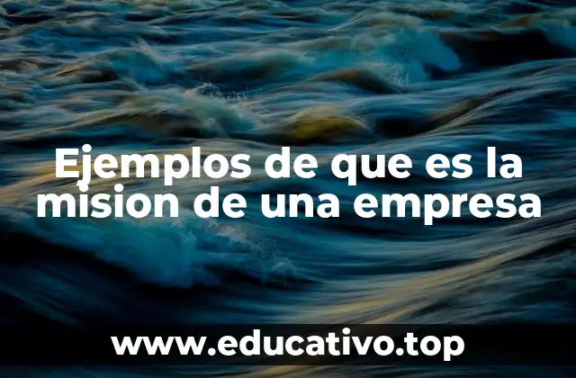 Ejemplos de que es la mision de una empresa