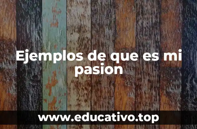 Ejemplos de que es mi pasion