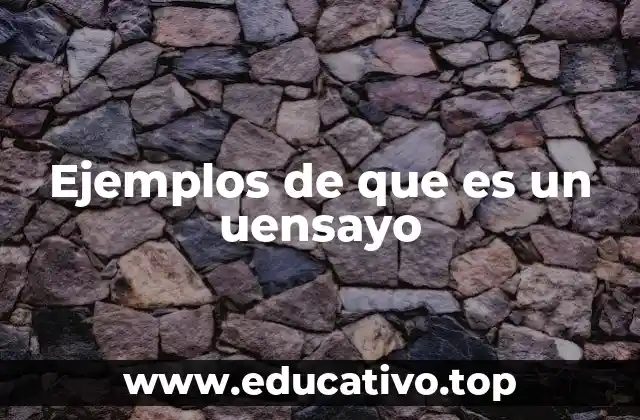 Ejemplos de que es un uensayo