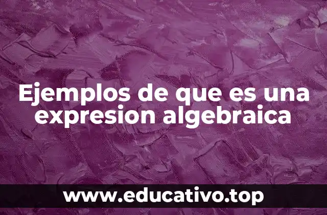 Ejemplos de que es una expresion algebraica