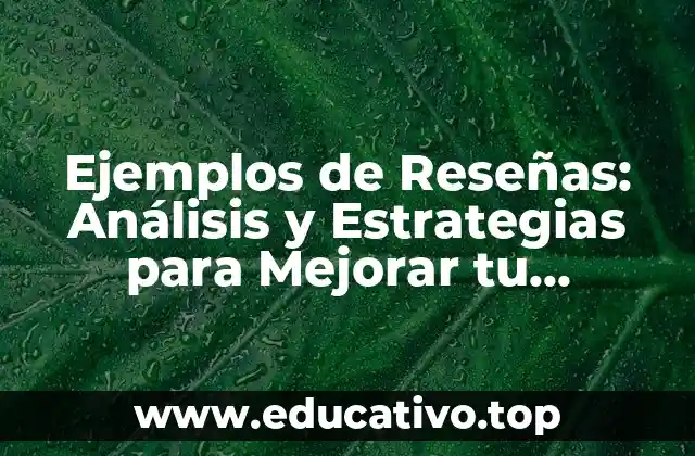 Ejemplos de Reseñas: Análisis y Estrategias para Mejorar tu Reputación en Línea