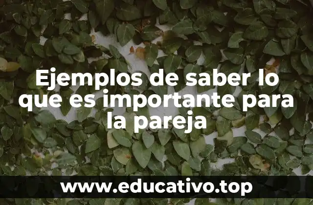 Ejemplos de saber lo que es importante para la pareja