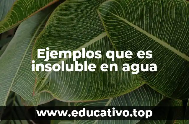 Ejemplos que es insoluble en agua