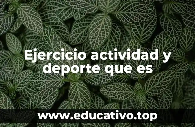 Ejercicio actividad y deporte que es