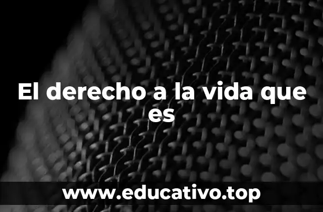 El derecho a la vida que es