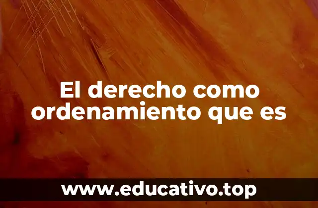 El derecho como ordenamiento que es