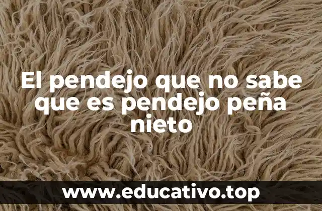 El pendejo que no sabe que es pendejo peña nieto