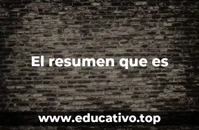 El resumen que es