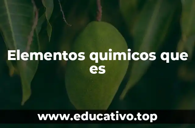 Elementos quimicos que es