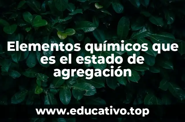 Elementos químicos que es el estado de agregación